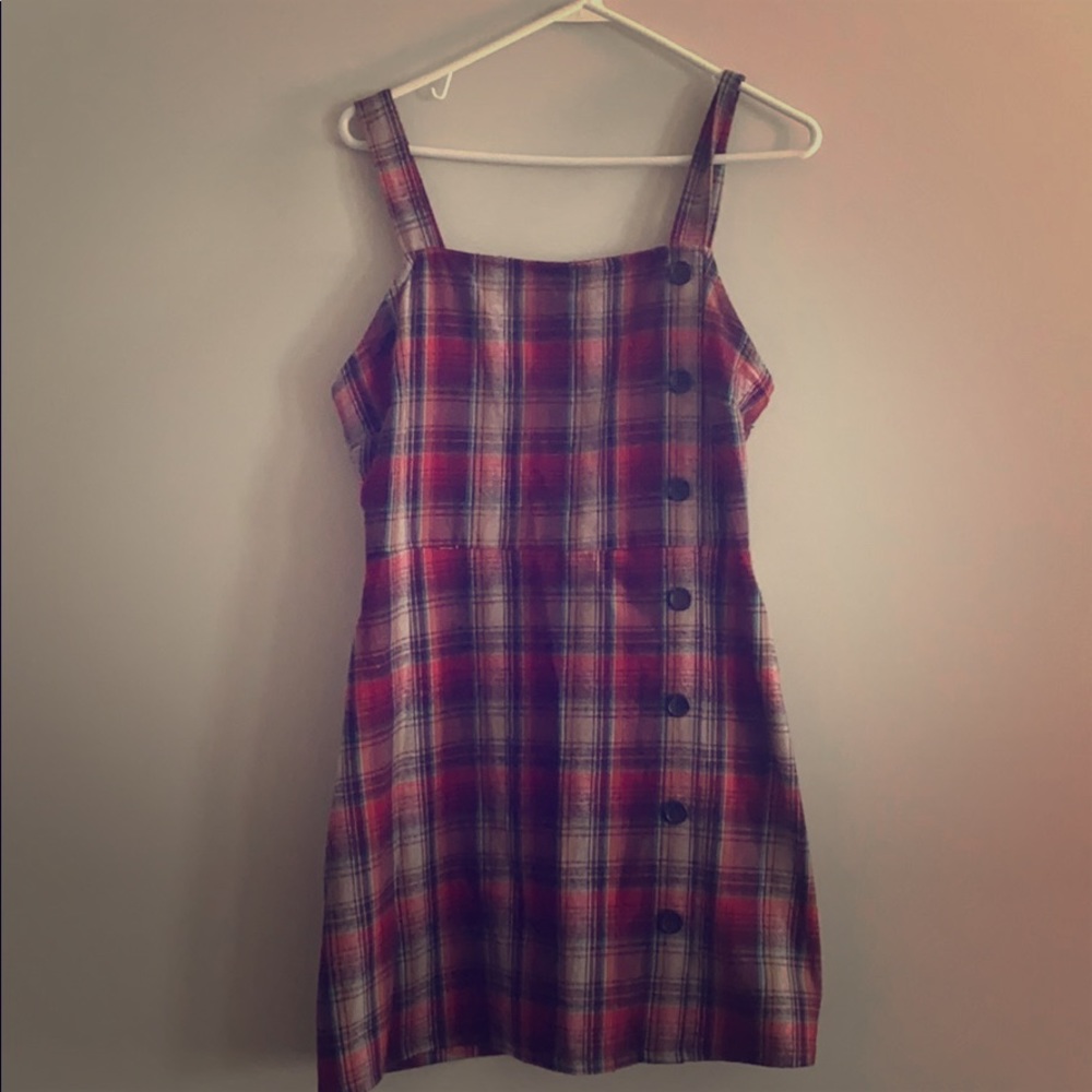 Red Plaid above the knee dress